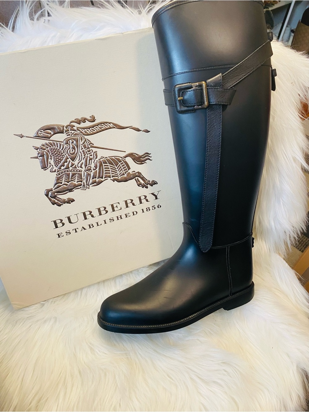 🛍️Burberry Roscot Authentic 2014 Belted Waterproof Riding Boots - Size 37